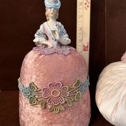 Antique Porcelain Doll Pin Cushion
