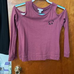 Maroon Panda Long Sleeve