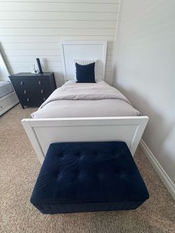 Twin bed frame and mattress