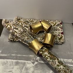 Four Table Napkins and Ring