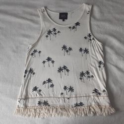 Women's Palm Tree Sleeveless Shirt Size Small