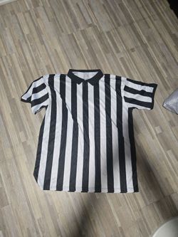 Black and White Striped Referee Shirt
