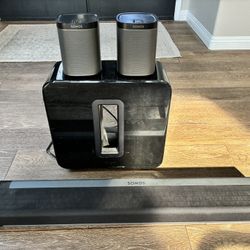 Sonos Sound Bar, Gen 3 Sub, and X 2 Surrounds. 