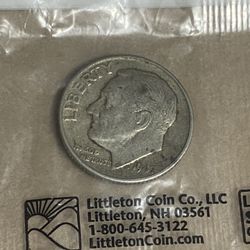 1947 silver 10 cent collectible coin, asking for $20