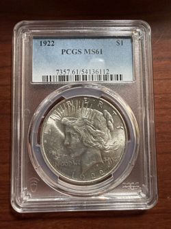 Peace Dollar 1922 MS 61 