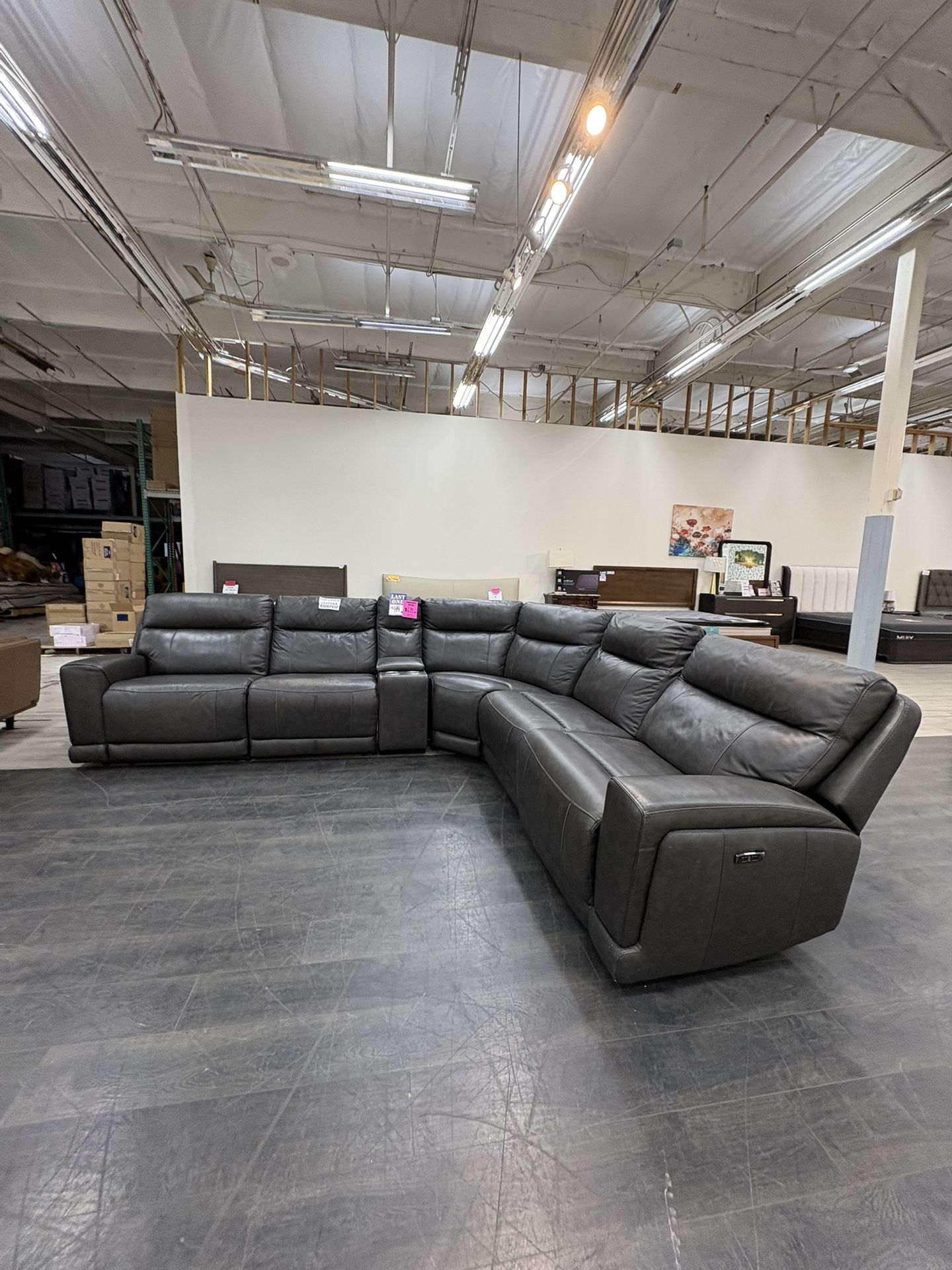 Costco Wylder Leather Power Reclining Sectional 
