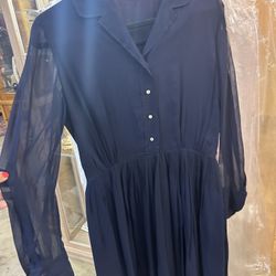 1940S Dark Blue Dress