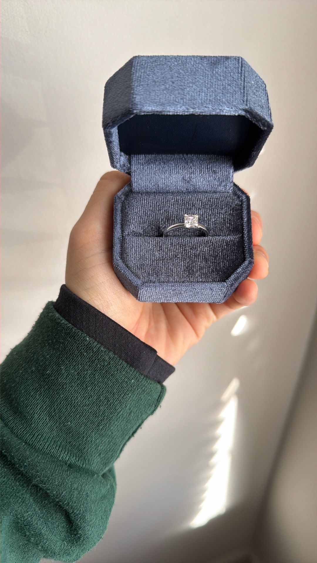 Moissanite Ring In White Gold Sz 7