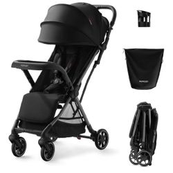 Momcozy ClickGo Lightweight Stroller, Compact Travel Stroller for Airplane with One-Click Fold, Baby Stroller and Toddler Stroller with Large Canopy f