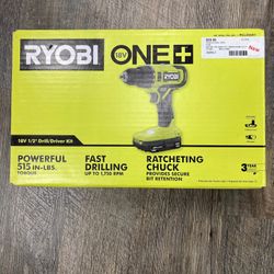 RYOBI PCL206K1 ONE+ 18V Cordless 1/2” Drill/Driver Kit With 1.5Ah Battery & Charger