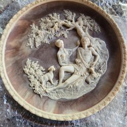 Decorative Vintage 1980 Romantic Poets 10" Incolay Plate