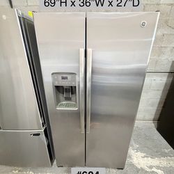 GE refrigerator side by side with water and ice maker dispenser (#604) SEE PRICE DESCRIPTION