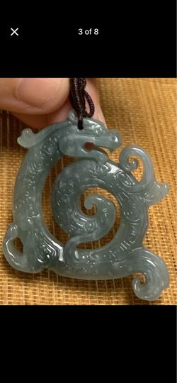 Certificate jadeite jade green wealth dragon pendant