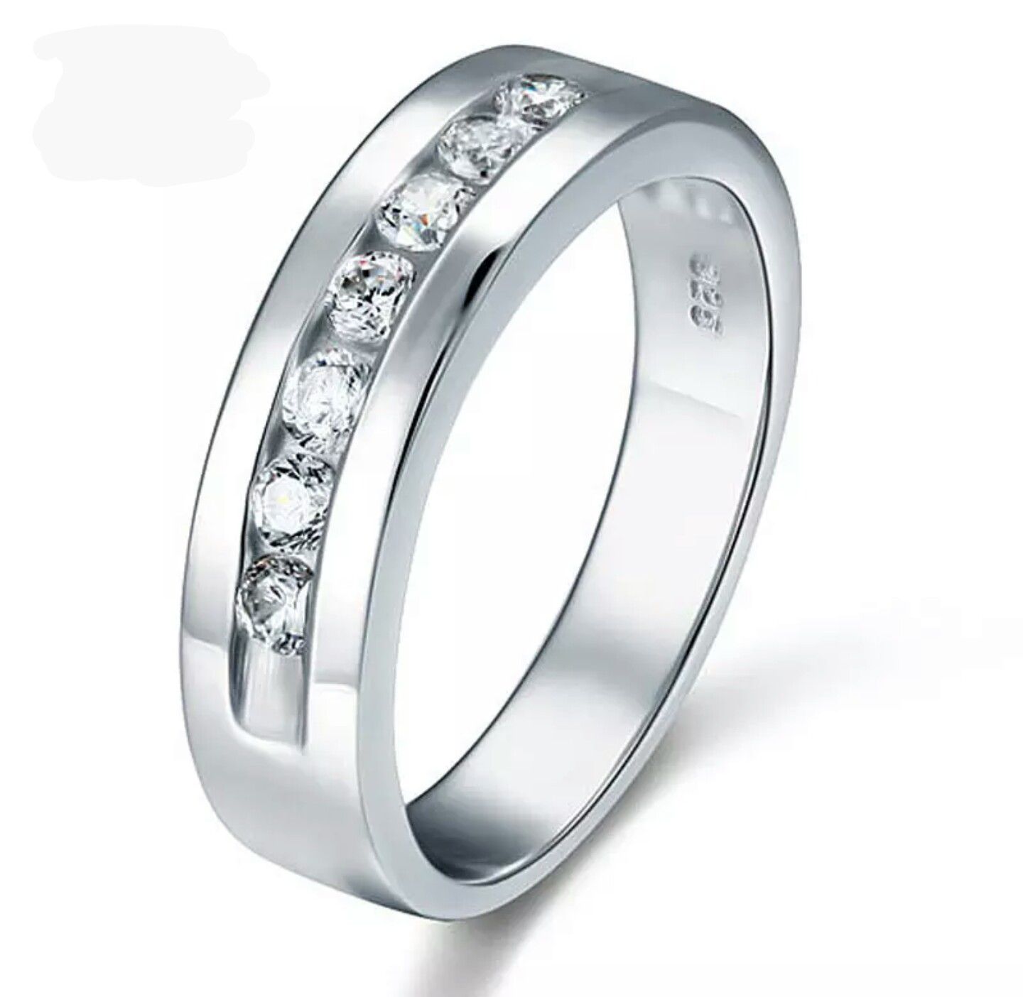 Round Cut Men's Bridal Wedding Band Solid 925 Sterling Silver Ring