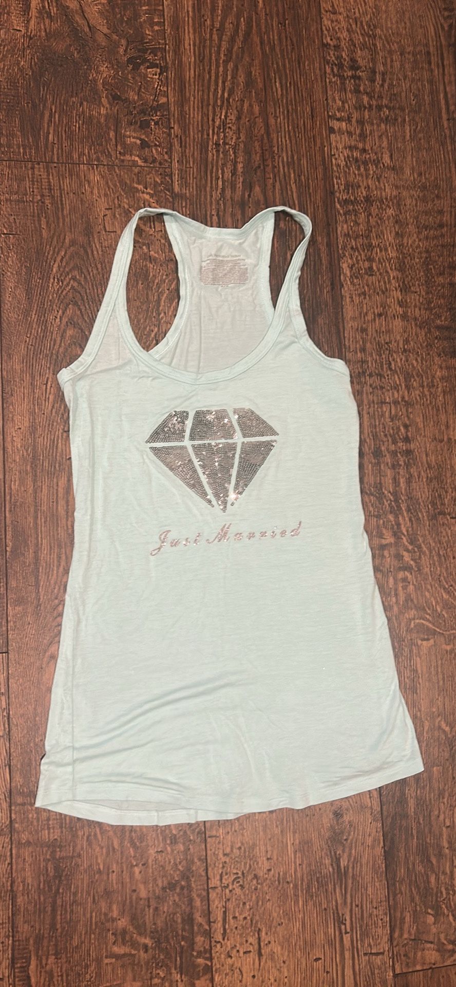 Vintage Victoria’s Secret, I Do “Just Married” Sequin Diamond Bling Tank Top