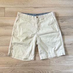 Distressed Polo Ralph Lauren Cream Chino Shorts Size 34