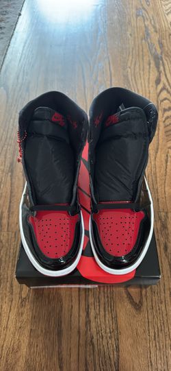Brand New Men’s Air Jordan 1 Patent Bred Size 9.5