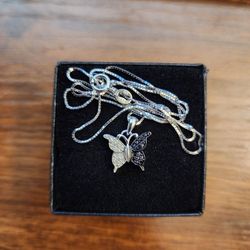 14k White Gold Over Sterling Silver 0.11 CTW Necklace