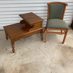Vintage Style Side Table And Chair 