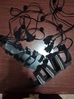 Lace up gladiator flat sandals