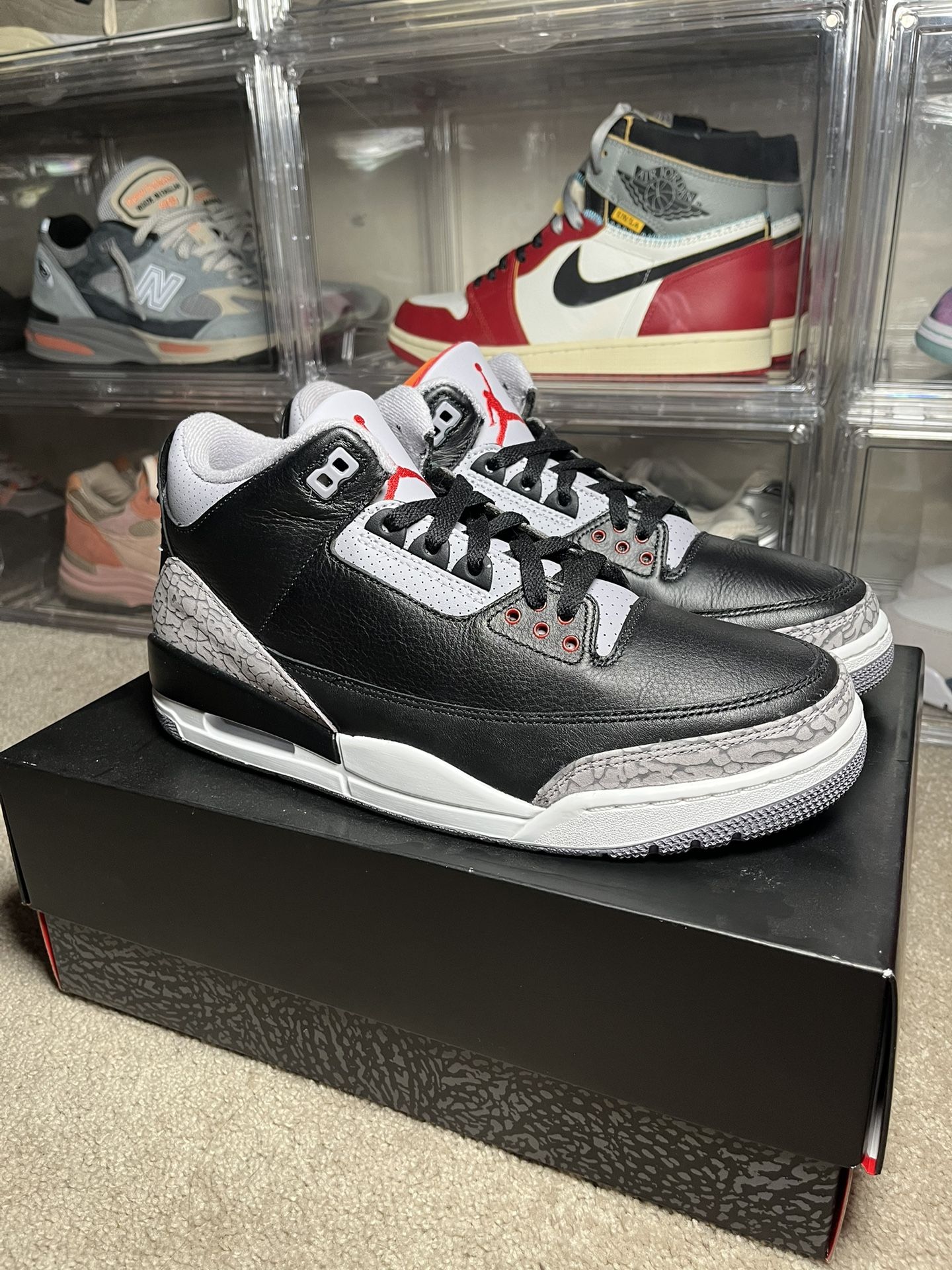 Size 10 - Air Jordan 3 Retro OG 2024 Black Cement NEW! FAST!