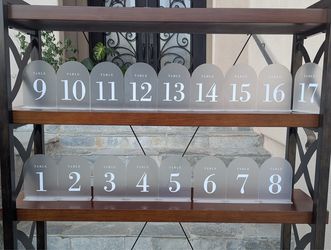 Frosted Table numbers