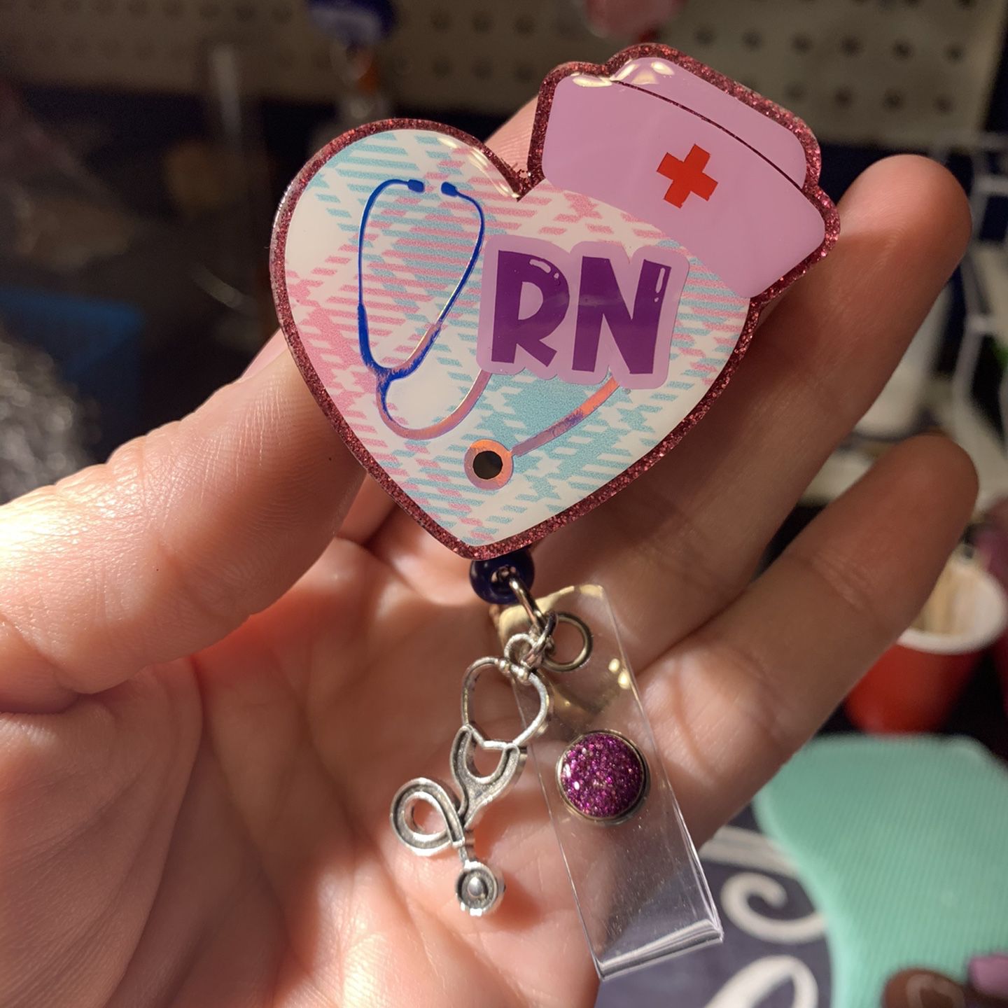 Heart RN Badge Reel/Medical ID Holder