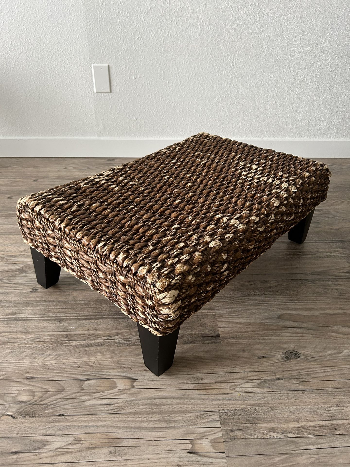 Woven Seagrass-Coffee Table- Wooden Base