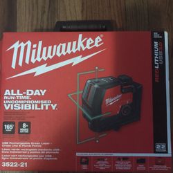 Milwaukee Usb Rechargeable Green Laser Cross Line And Plumpoint Brand New $240 Firm Cash Olny 