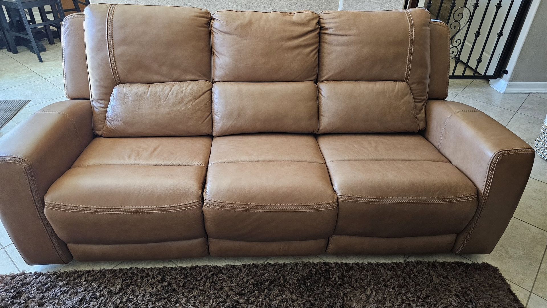 Power Reclining Leather Sofa