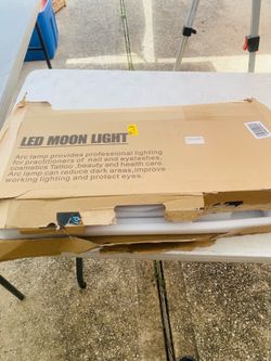 LED Moon Light Arc Lamp, a professional floor-standing LED beauty light designed for salon and treat