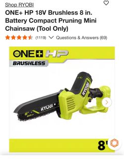 Ryobi HP 8” Pruning Chainsaw ￼