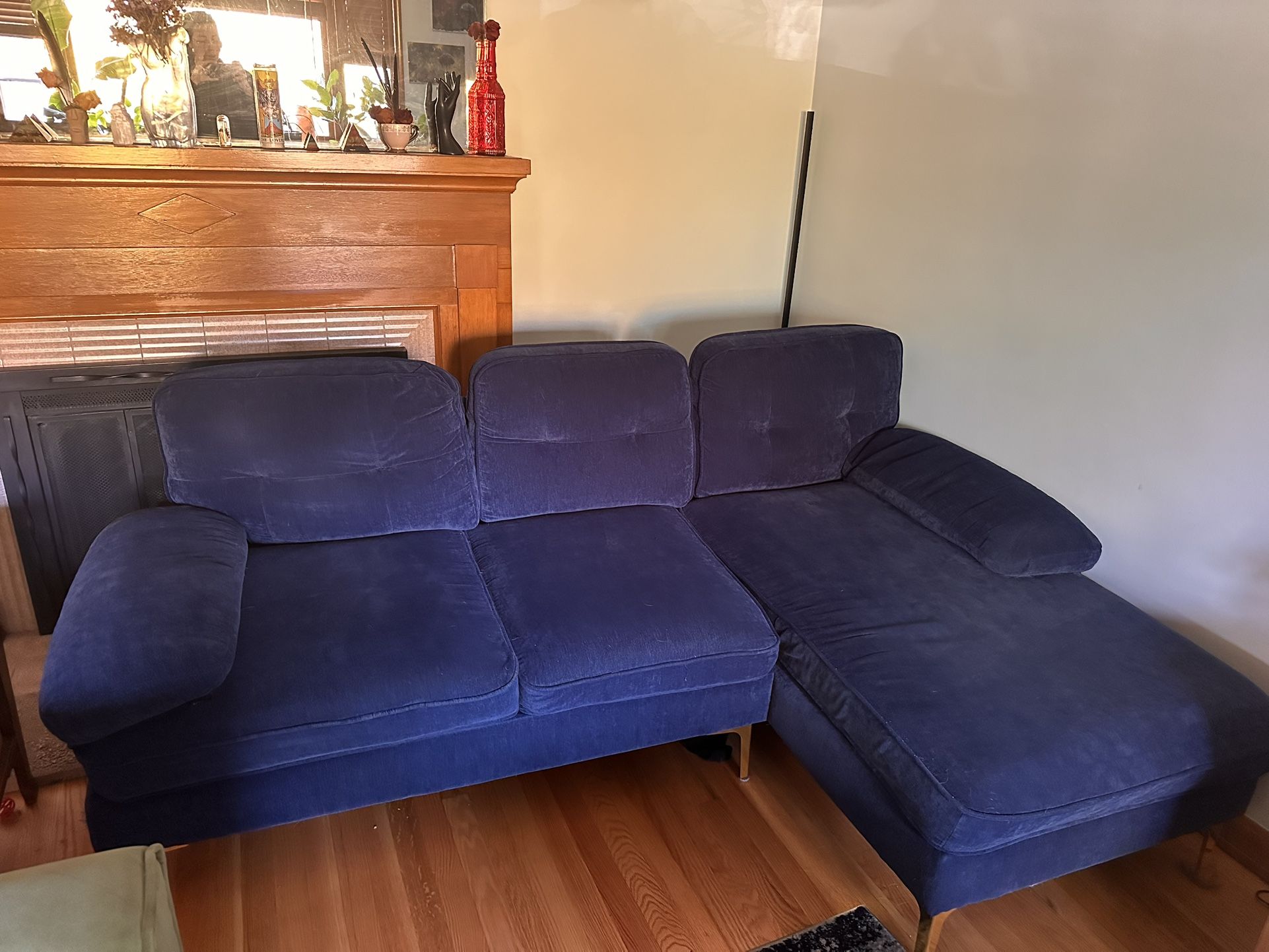 Blue couch from Wayfair