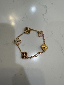 Van Cleef & Arpels Diamond And Gold Bracelet Vintage Alhambra 