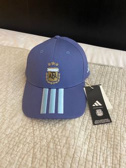adidas Argentina AFA Soccer Cap Hat Blue/Light Blue Stripes Officially Licensed