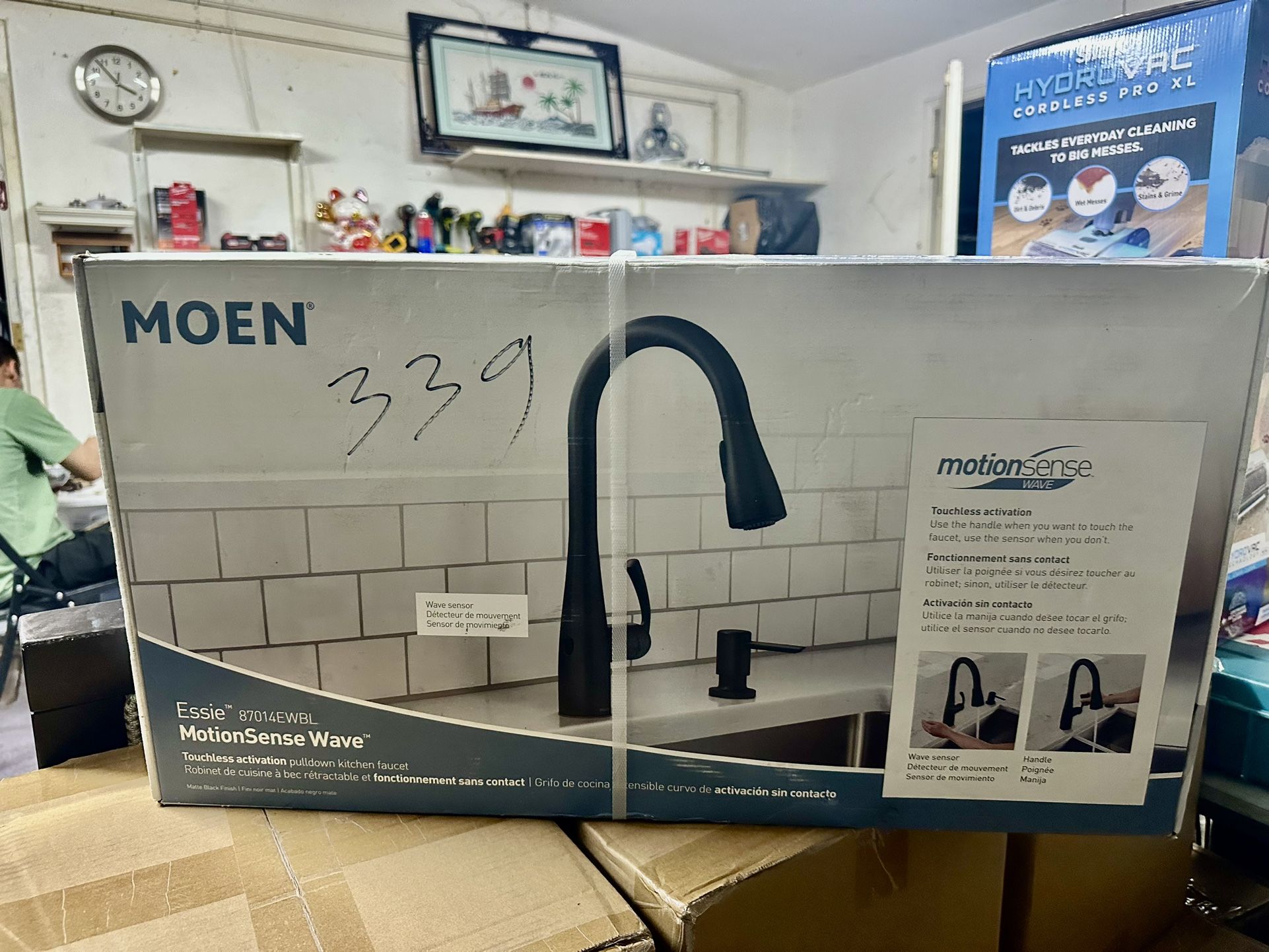 Moen Essie 87014EWBL Single-Handle High-Arc Kitchen Faucet, Matte Black