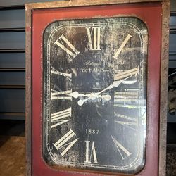Rustic Red Antiquite de Paris Wall Clock