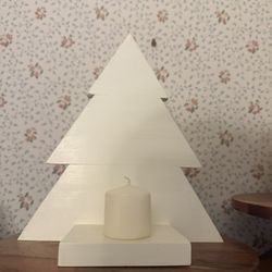 Wood Christmas Tree Candle Holder