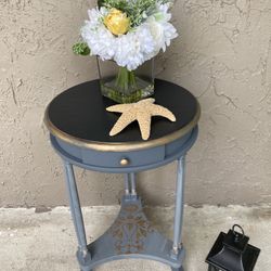 Deep Grey Round Side Table 
