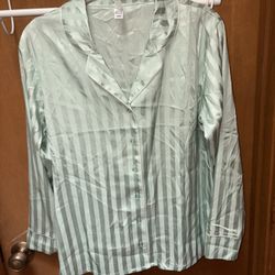 Flora By Flora Nikrooz Sage Green Pajama Shirt Size Small