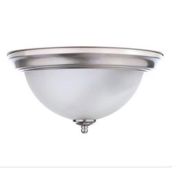 13in 2-Light Flush Mount Brushed Nickel
