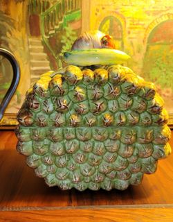 Vintage Asparagus Ceramic Cookie Jar/  Kitchen Decor 