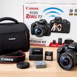 Canon EOS Rebel T7 Premium DSLR Camera Kit – Used Only Twice 