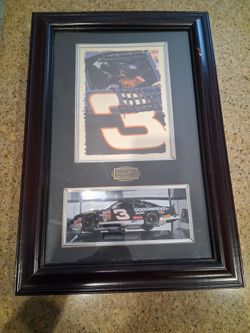 Dale Earnhardt Lithograph And Diecast Car In Wood Case