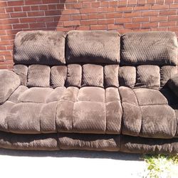 Like New Dark Brown Recliner Sofa