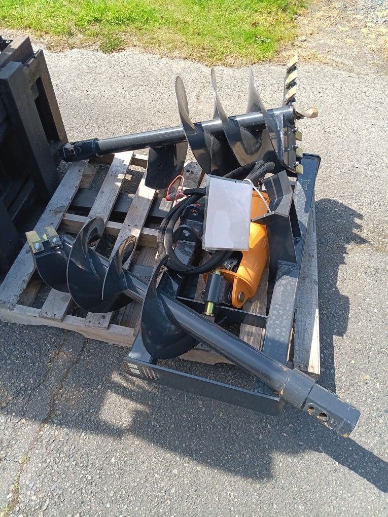 Wolverine Full Size Skid Steer Hydraulic Auger Attachment. New!