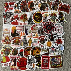 100 Fireman / Firefighter Stickers (Waterproof)