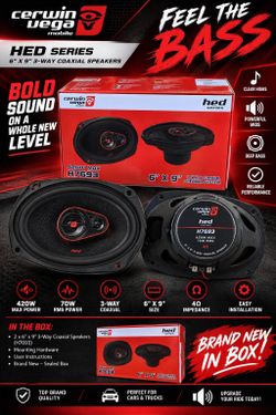 Cerwin Vega HED Series 6x9 3-Way Coaxial Speakers