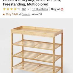 4 Tier Bamboo Shoe Rack