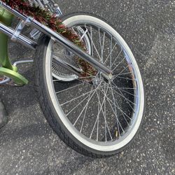 Stretch 26”  New  Chrome Wheel Whitewall 26x1.25